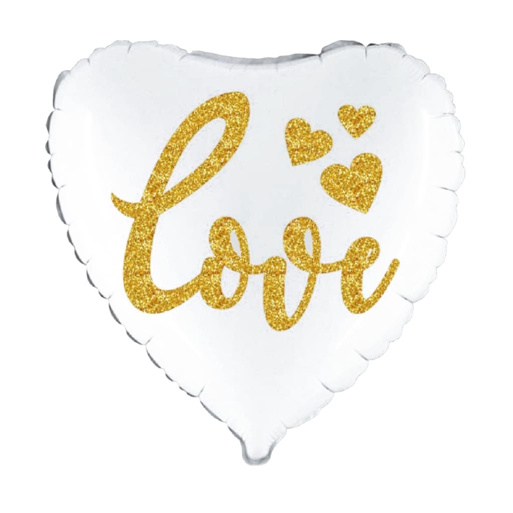 Folienballon "Love" mit Echt-Glimmer-Druck 40cm, 1 Stück