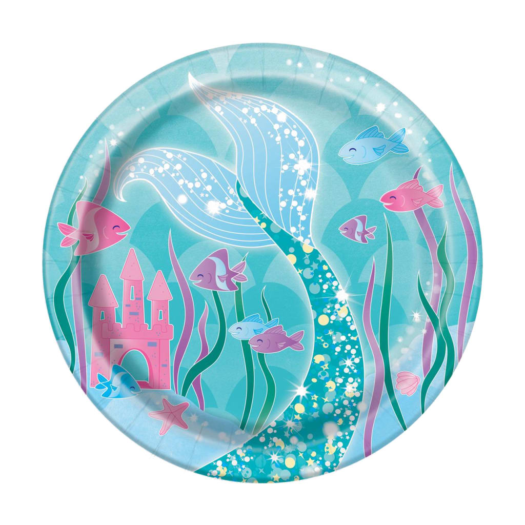 Einwegteller Meerjungfrau 18 cm, 8 Stück