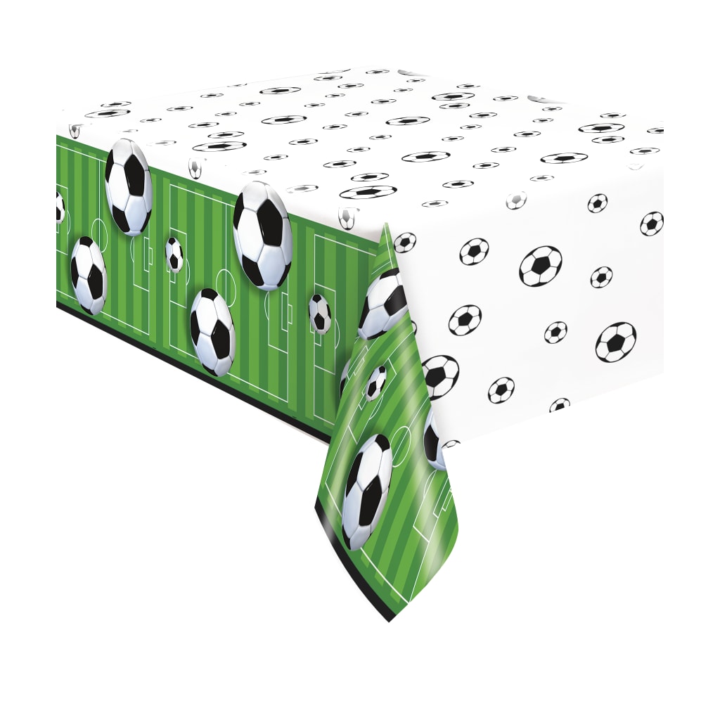 Tischdecke Fussball aus Plastik, 137 x 213 cm