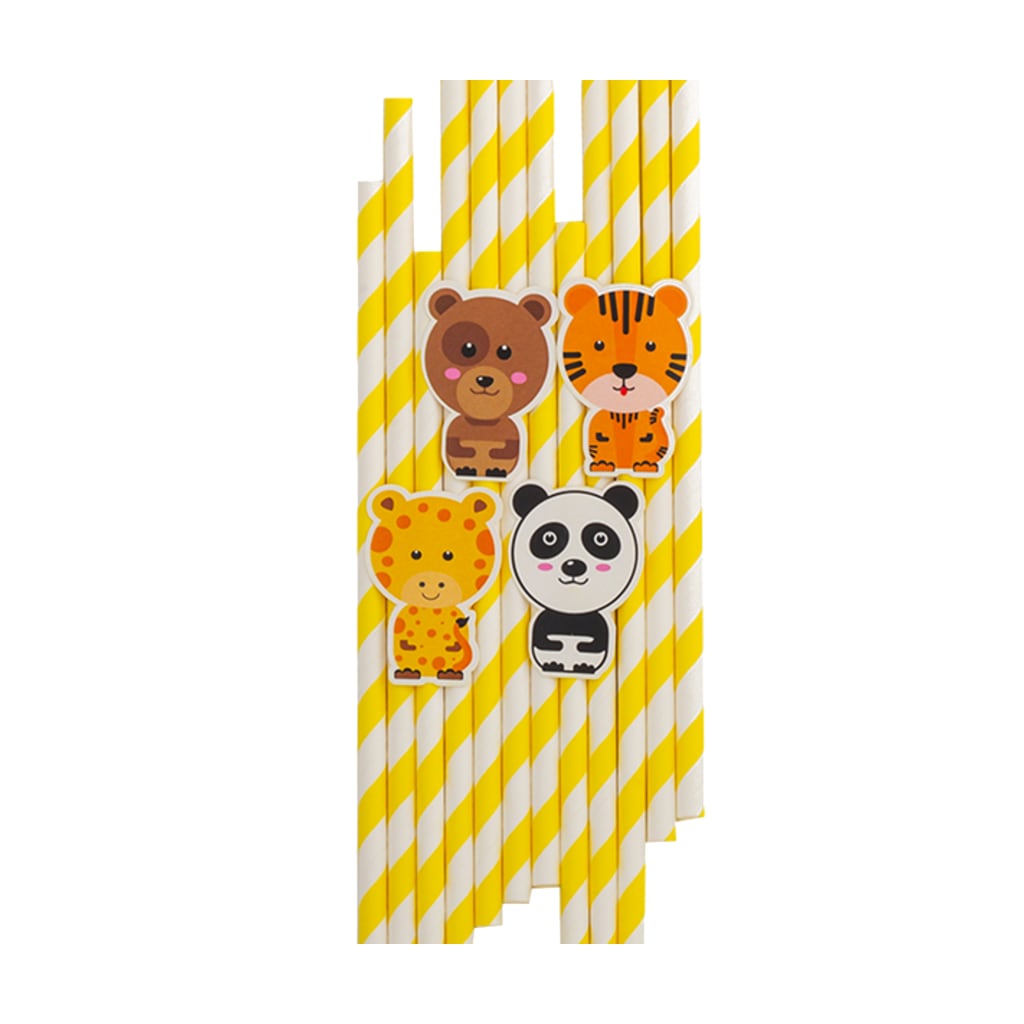 Strohhalm Zoo Party, 10 Stück