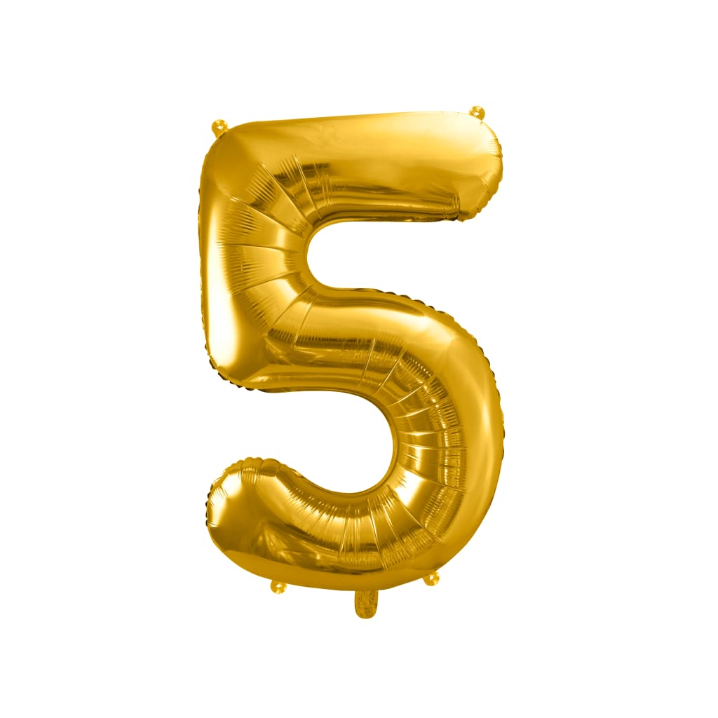 Ballon Zahlen Gold, 86 cm | 5