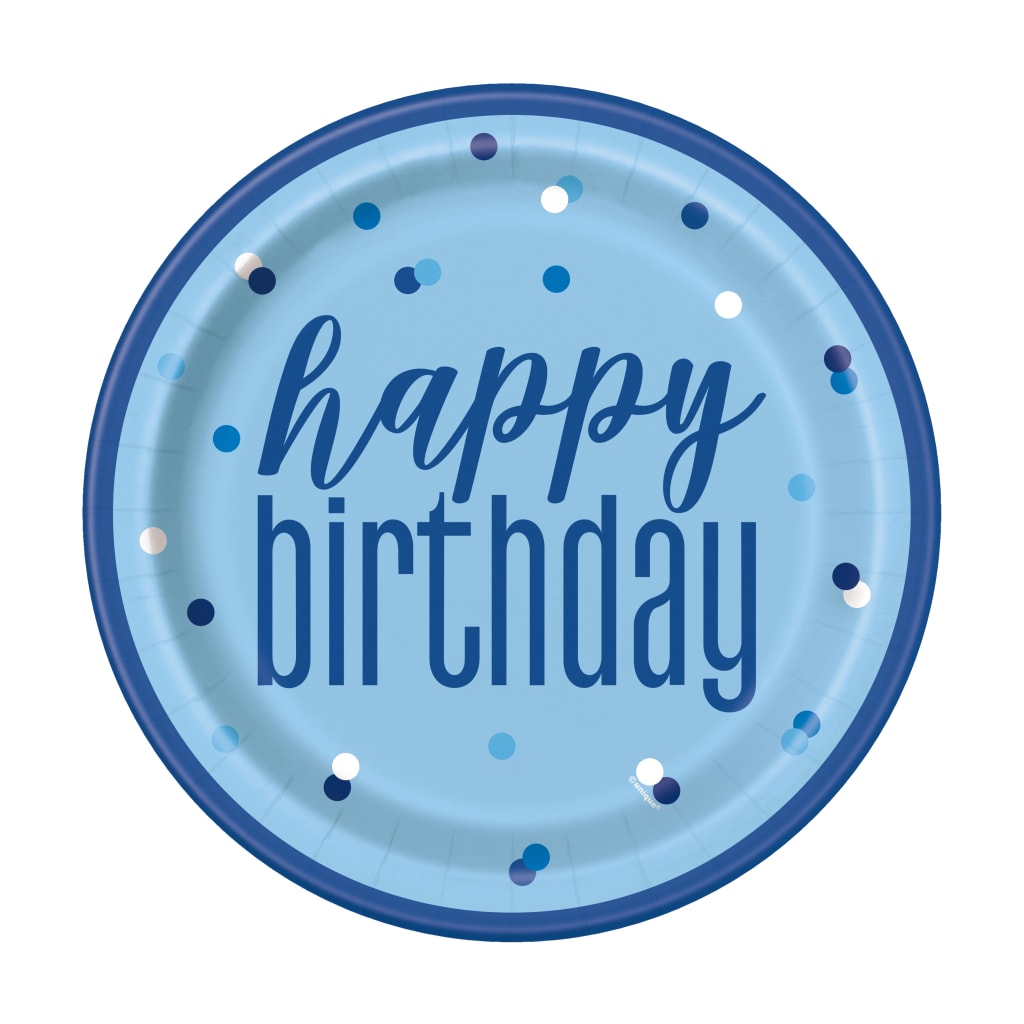 Einwegteller "Happy Birthday 23 cm, 8 Stück