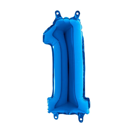 Happy Birthday Ballon Zahl Blau, 66 cm
