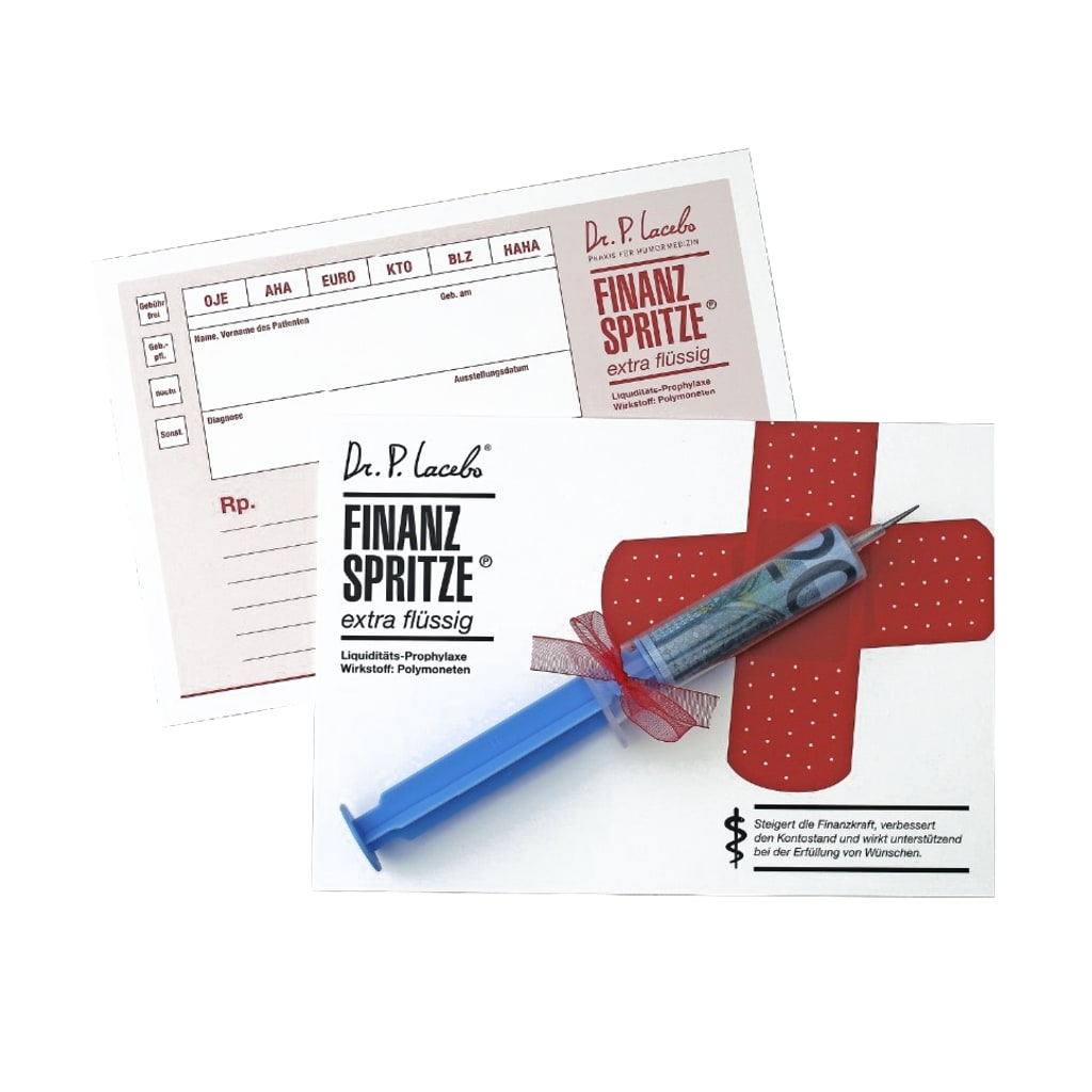 Finanzspritze extra flüssig Geldgeschenk-Karte, 1 Stück