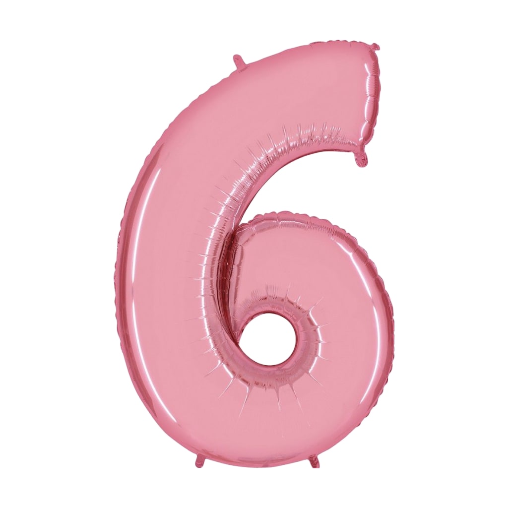 Happy Birthday Ballon Zahl Pastel Pink, 66 cm | 6