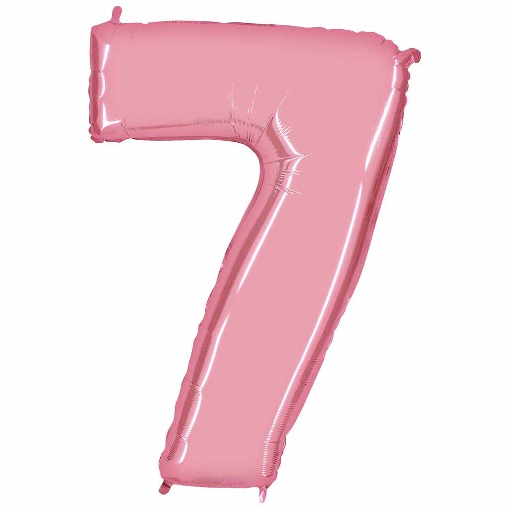 Happy Birthday Ballon Zahl Pastel Pink, 66 cm | 7