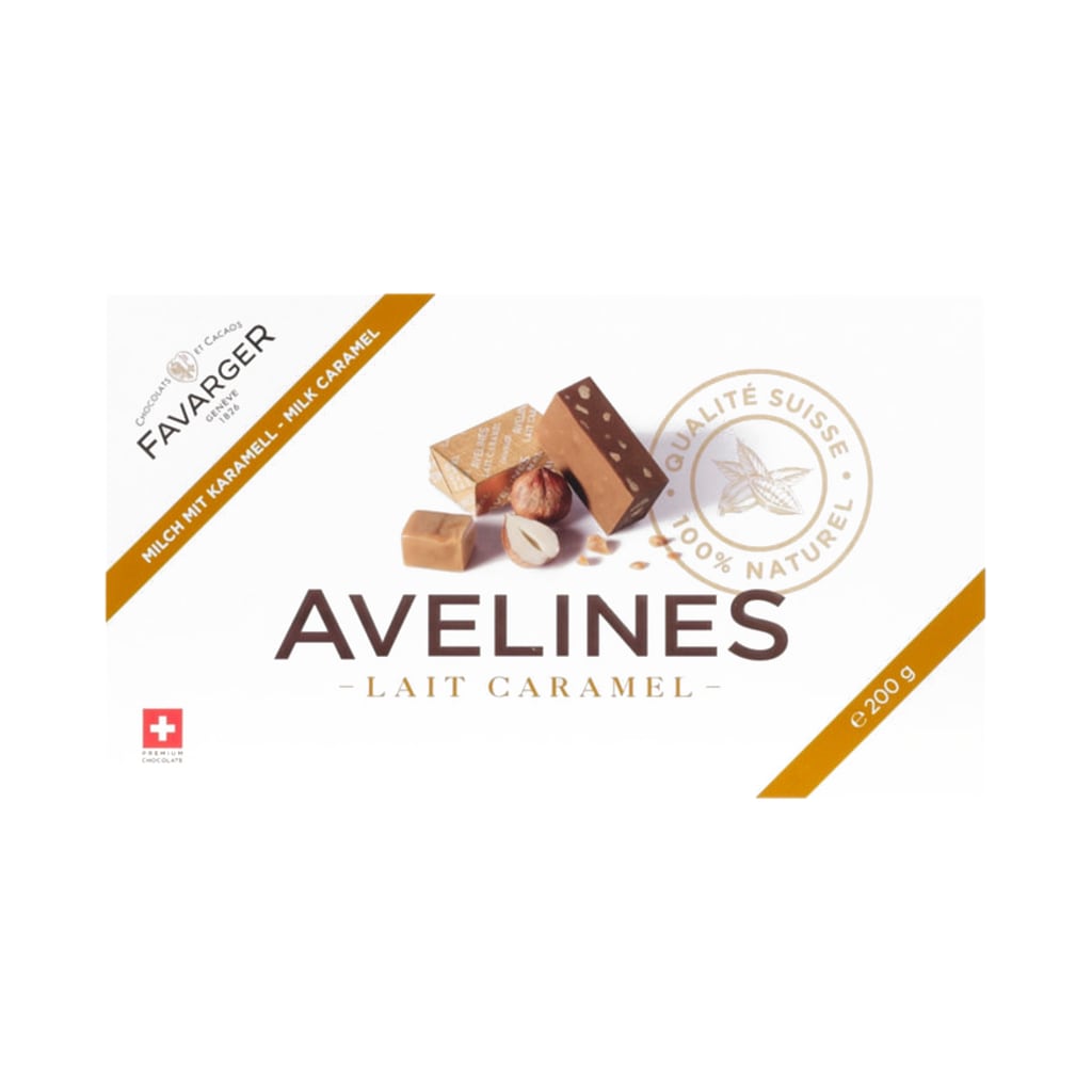 Avelines Milch Karamell, 200g, assortierte Pralinen aus Milchschokolade mit Karamell