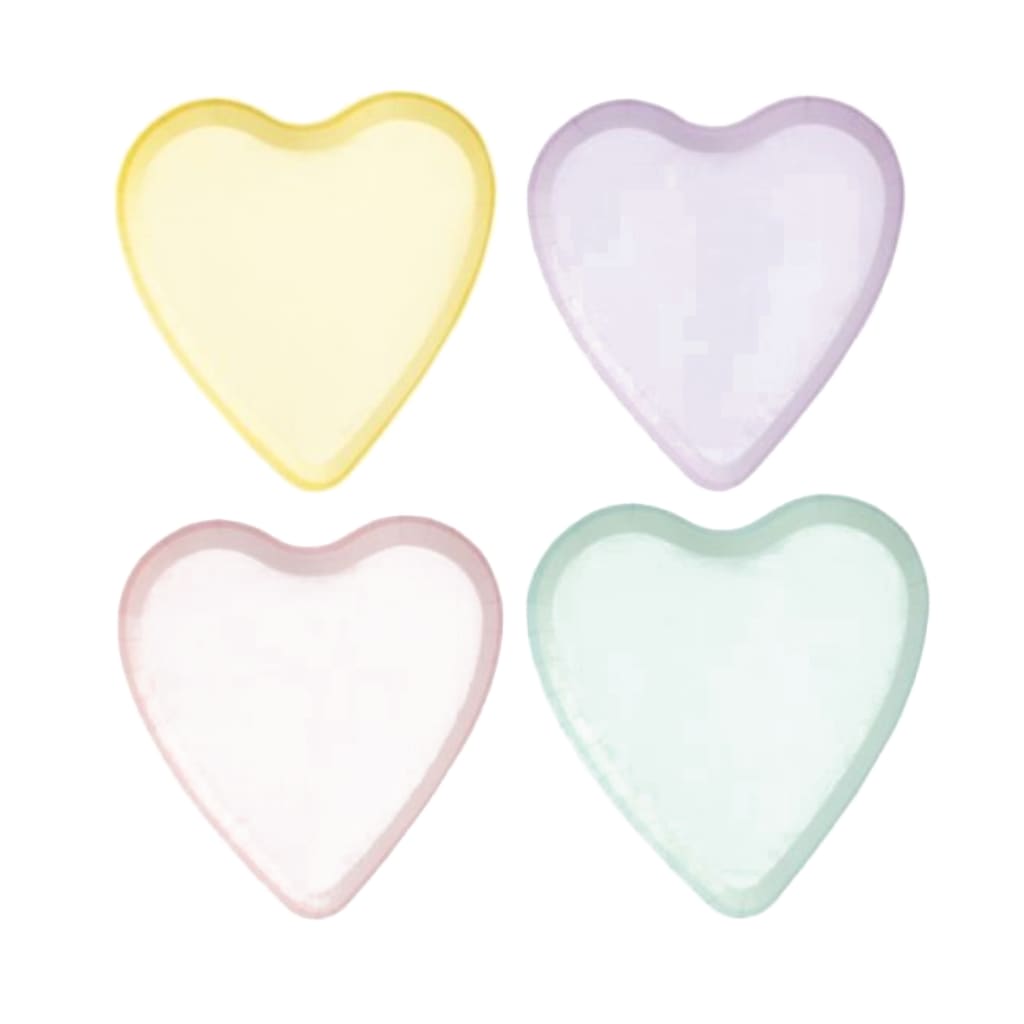 Einwegteller Candy Hearts 17x18cm, 8 Stück