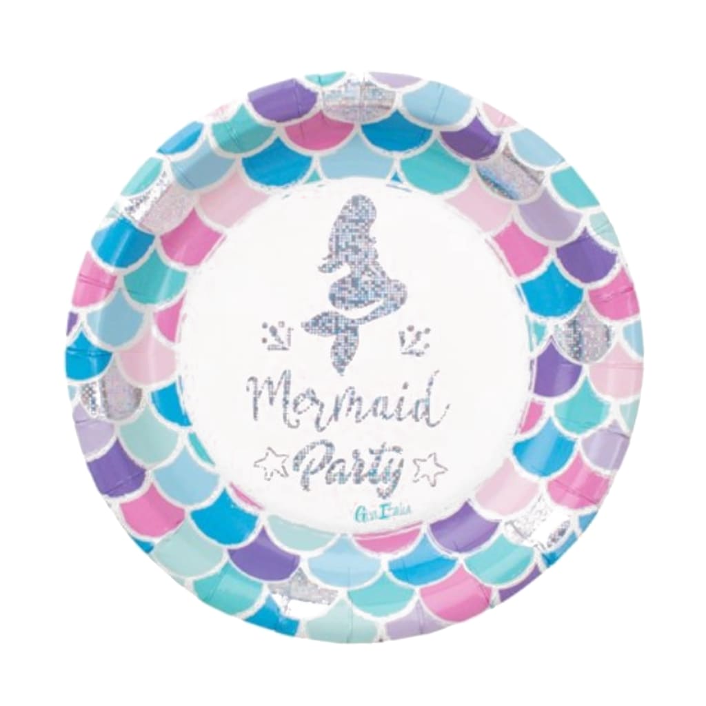 Einwegteller Meerjungfrau, 8 Stück