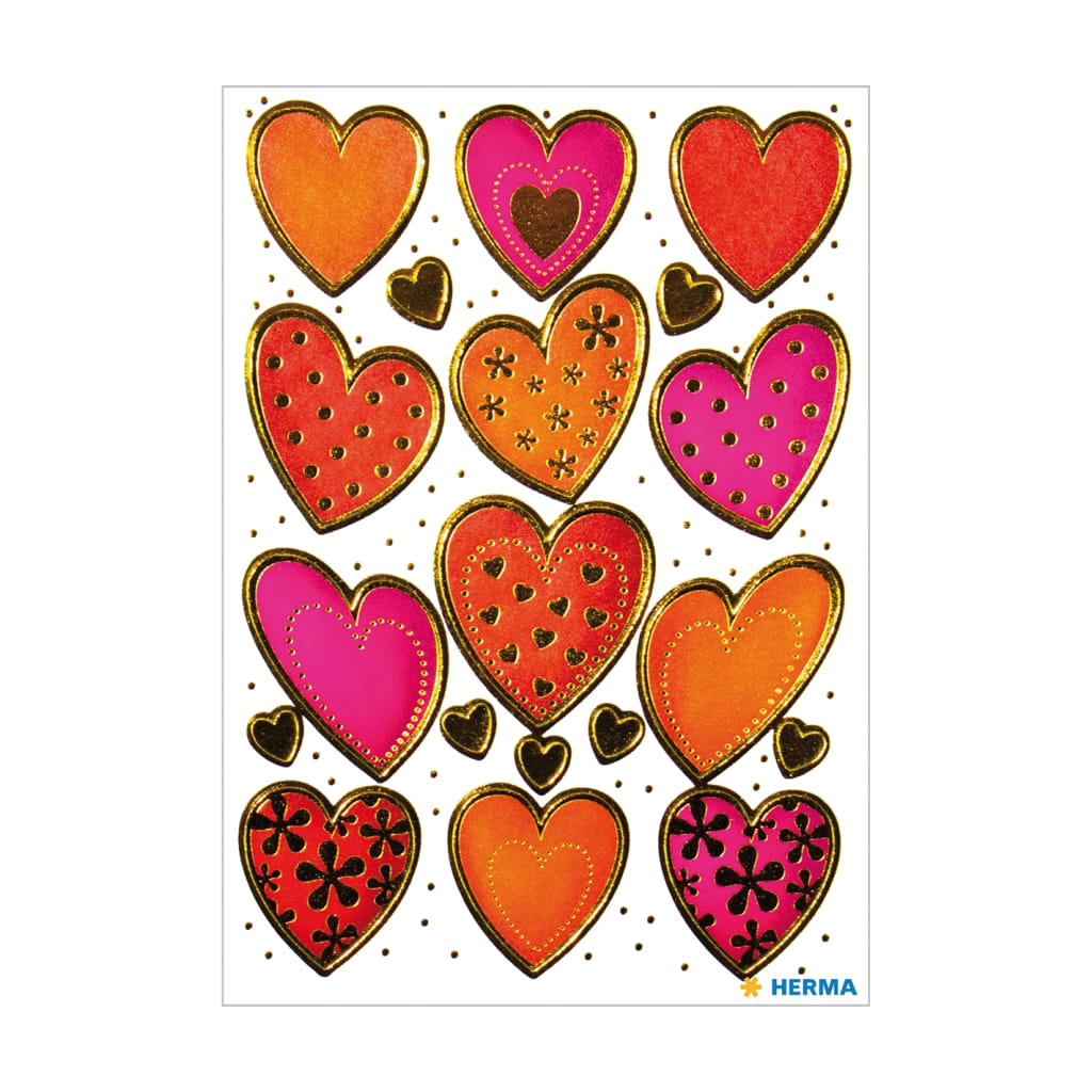 Herzen Goldprägung - Sticker