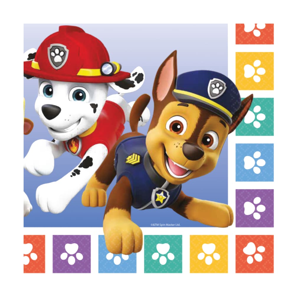 Servietten Paw Patrol 33 x 33 cm, 16 Stück