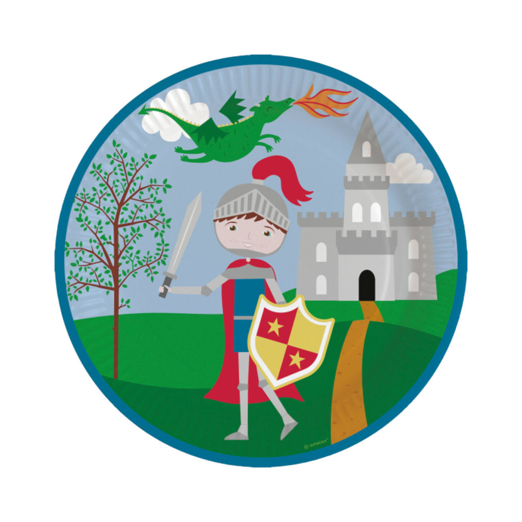 Einwegteller Ritter Papier 23 cm, 8 Stück