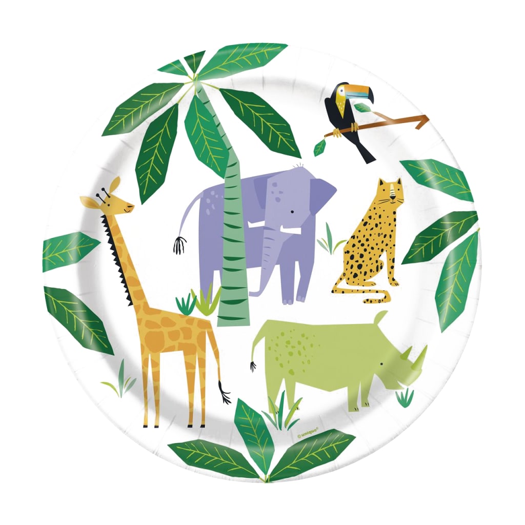 Einwegteller aus Papier Safari 23 cm, 8 Stück