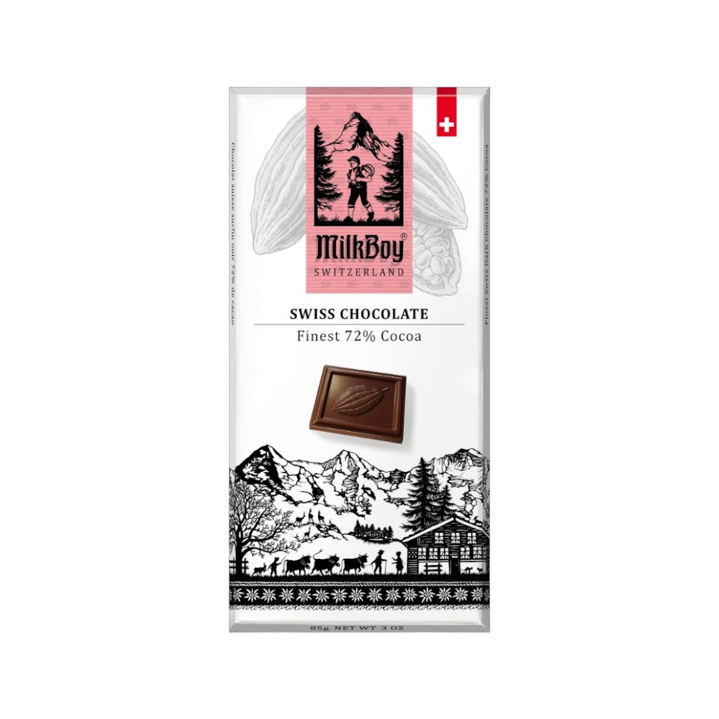 Milkboy Swiss Chocolates Finest 72% Cocoa, 85g