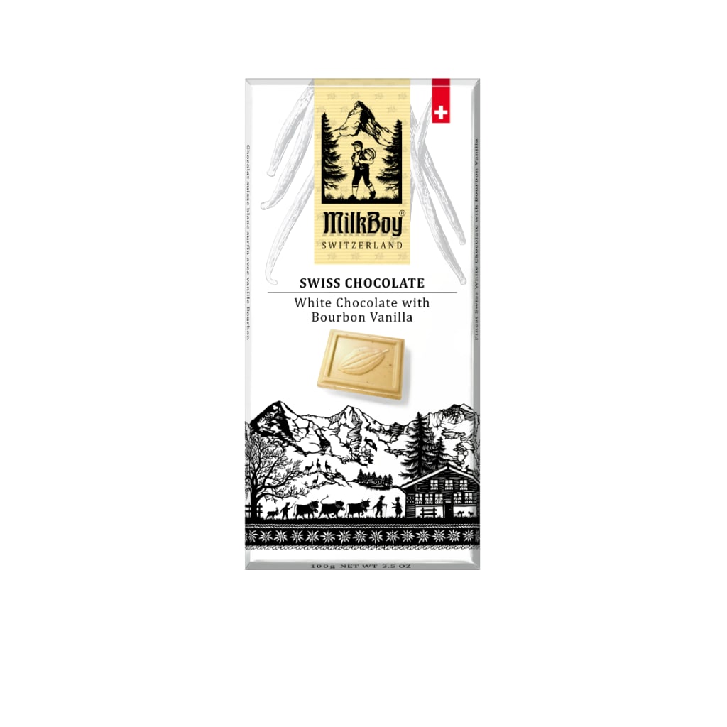 Milkboy Swiss Chocolates White with Bourbon Vanilla, 85g