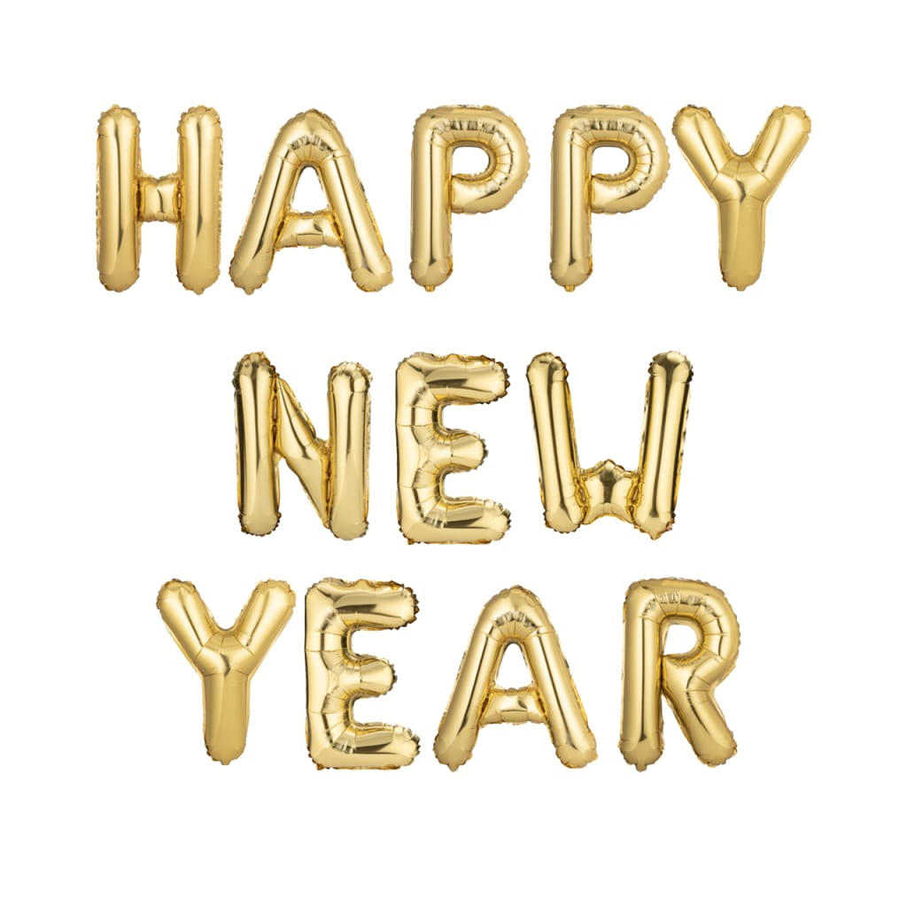 Folienballon Happy New Year Gold, 40 cm