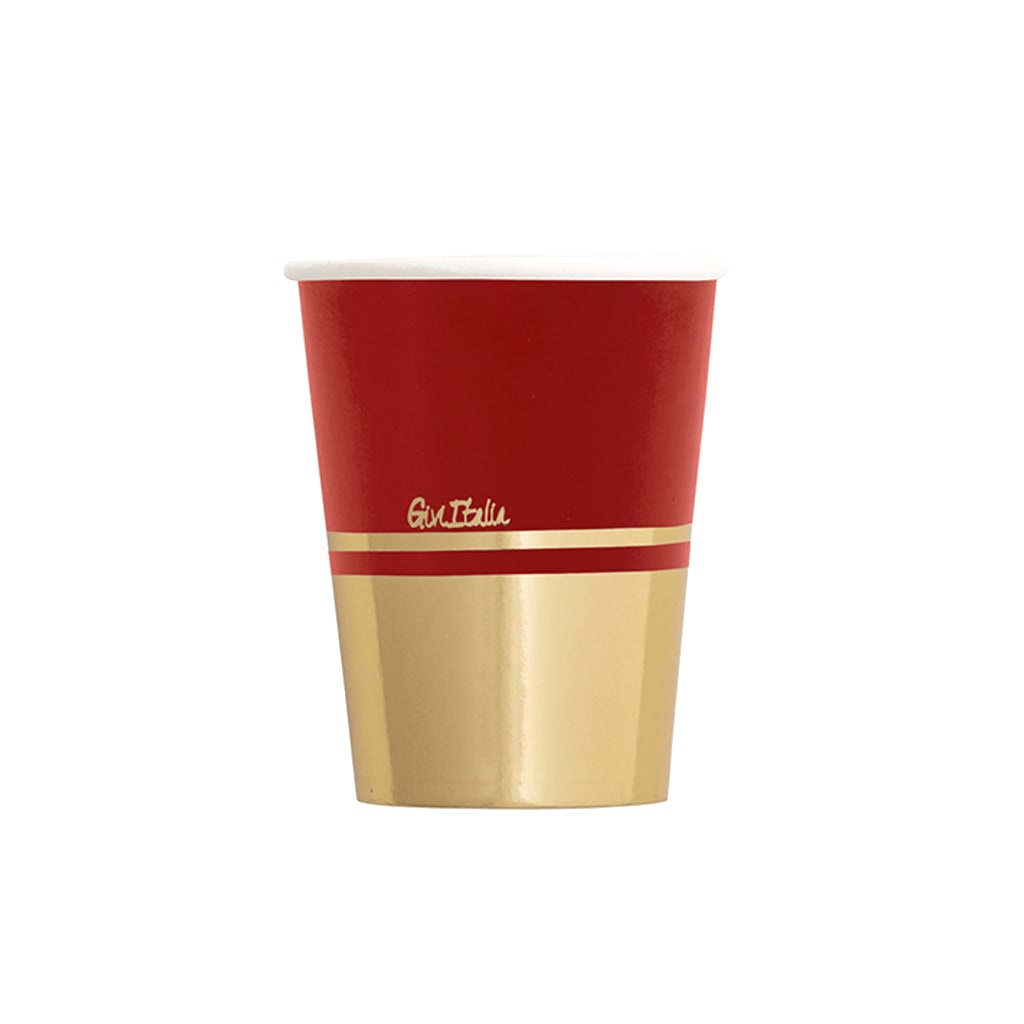 Einwegbecher Liberty Rot/Gold 250ml, 8 Stück