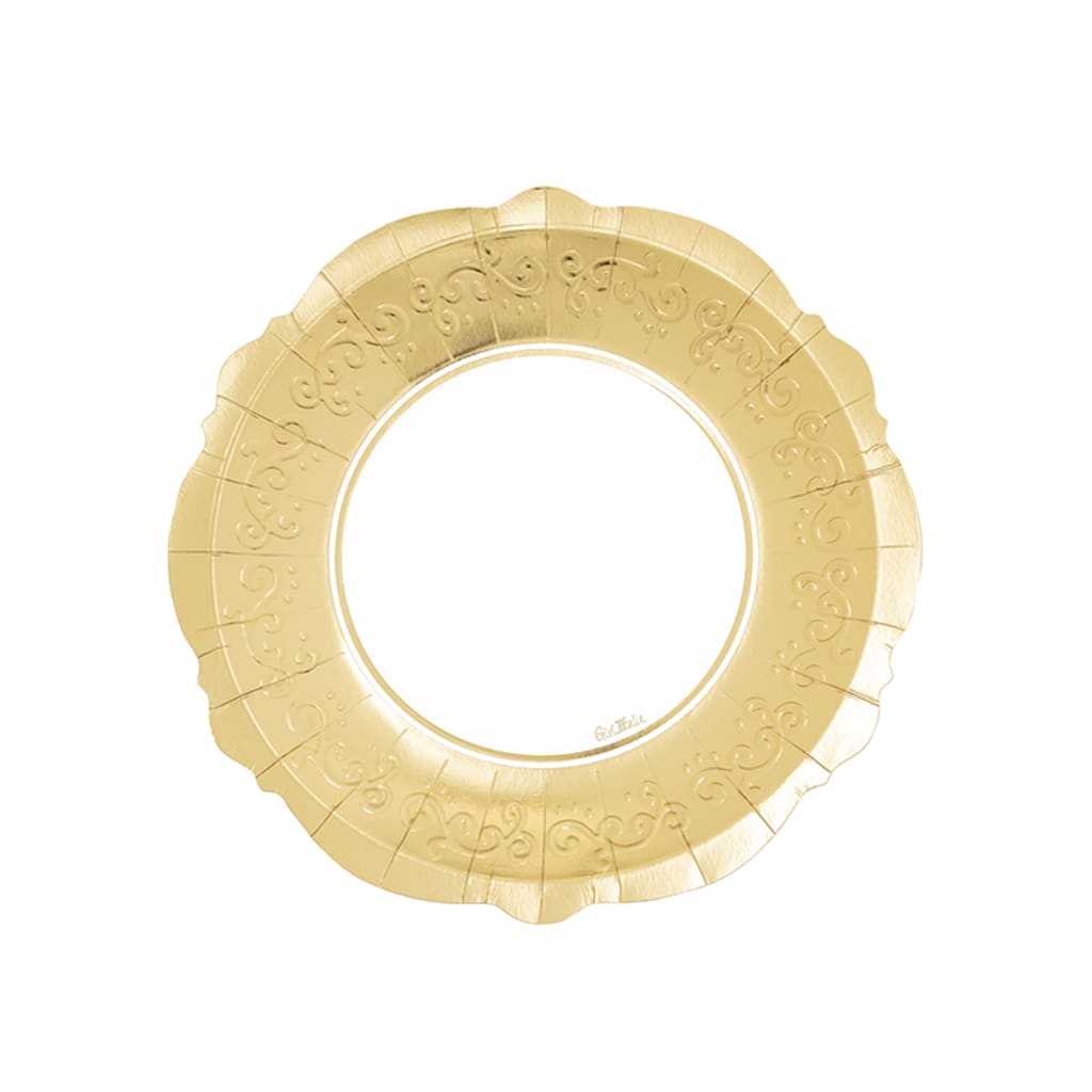 Einwegteller Liberty Weiss/Gold 27cm, 8 Stück