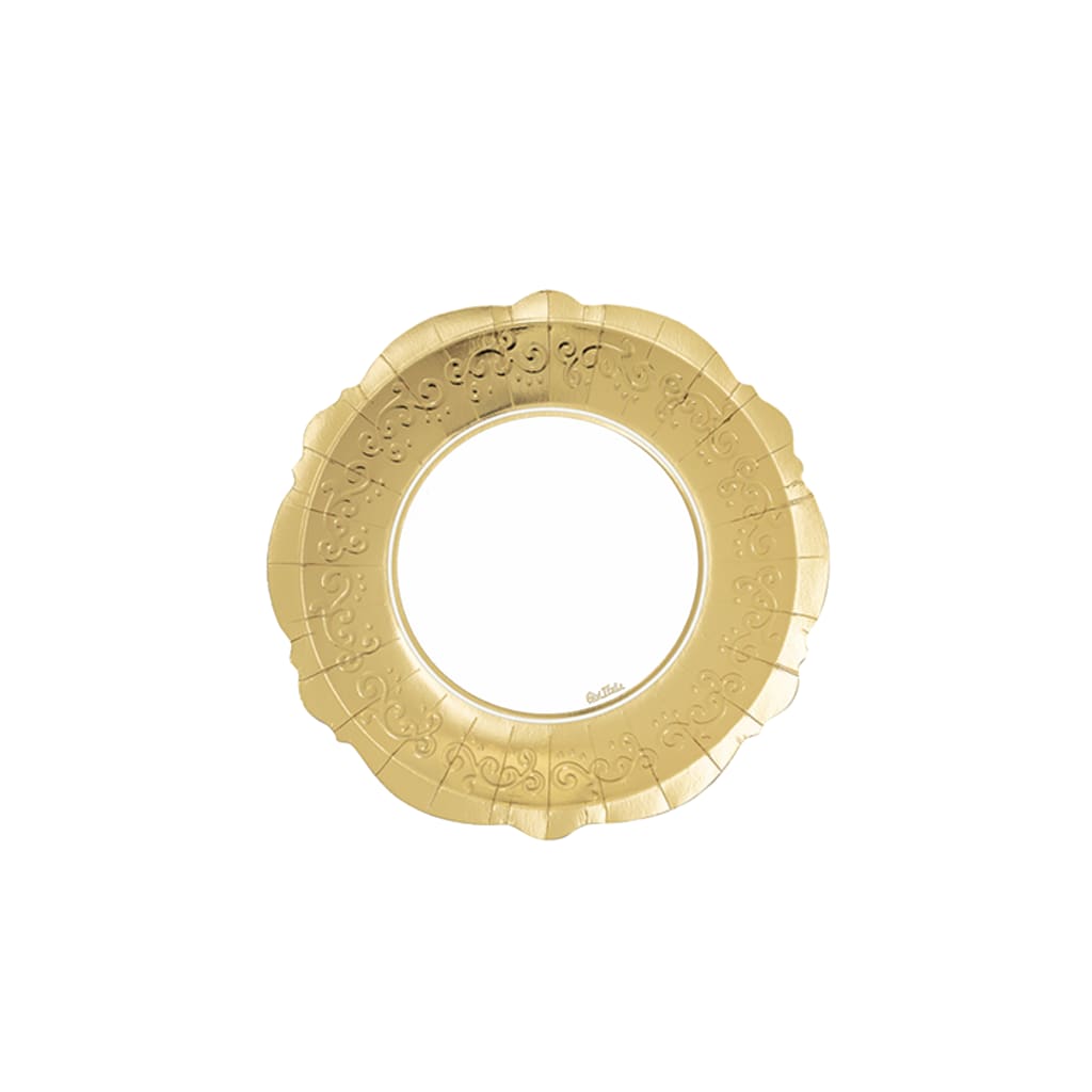 Einwegteller Liberty Weiss/Gold 21cm, 8 Stück