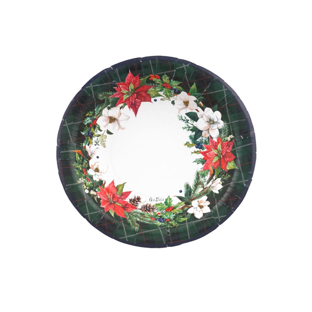 Einwegteller Christmas in Tartan 24cm, 8 Stück