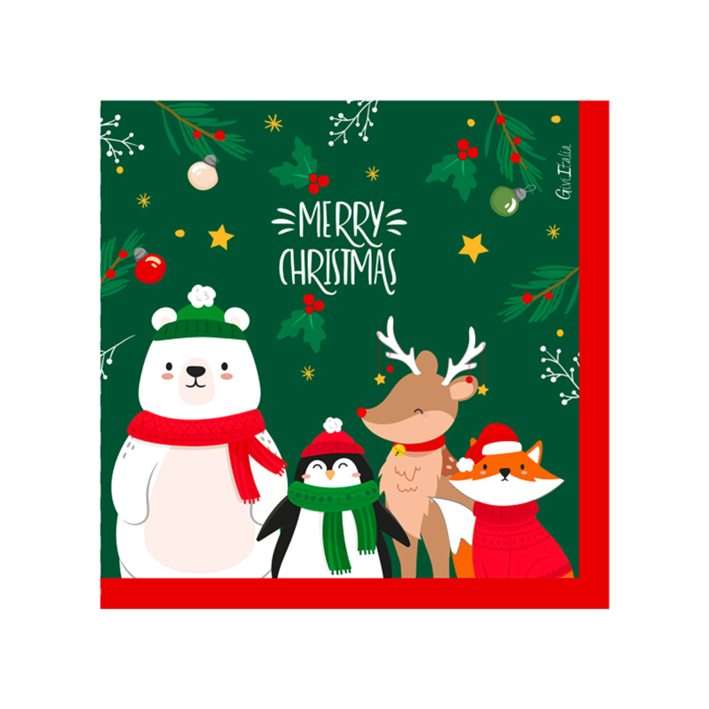 Servietten Santas Friends 33 x 33cm, 16 Stück