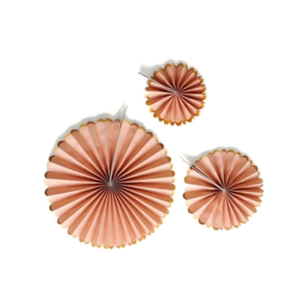 Papierfächer Rosa zum Aufhängen, 3 Stück