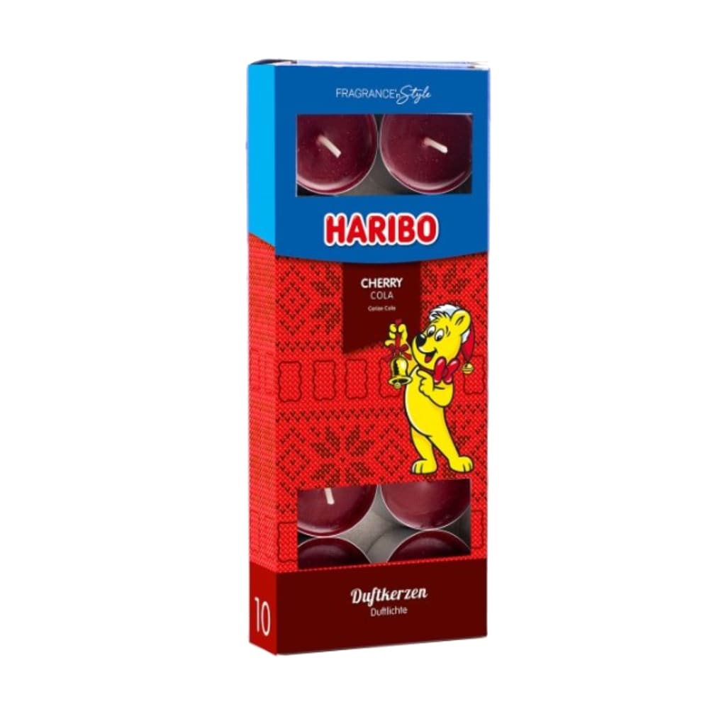 Haribo Teelicht Winterdesign Cherry Cola, 10 Stück