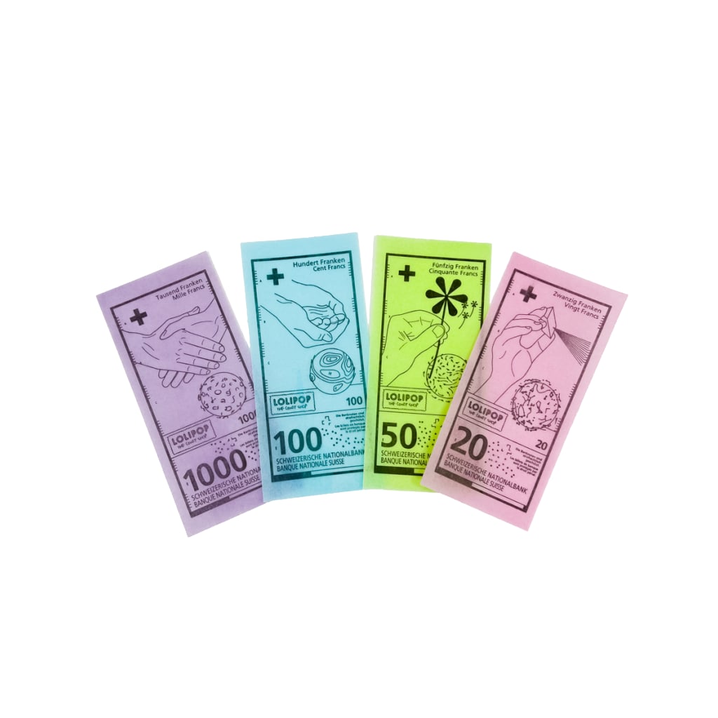 LOLIPOP Esspapier Schweizer Franken, 8g
