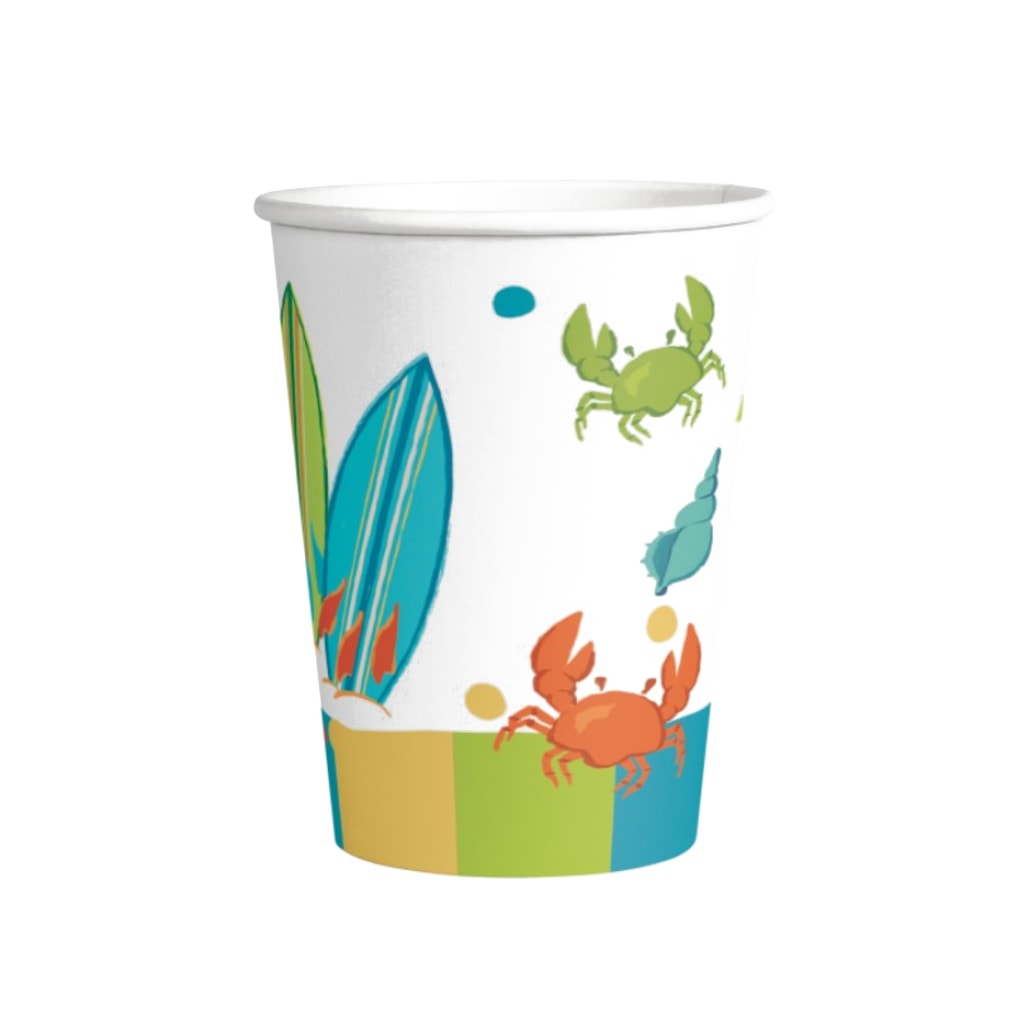Einwegbecher Surf Party, 8 Stück