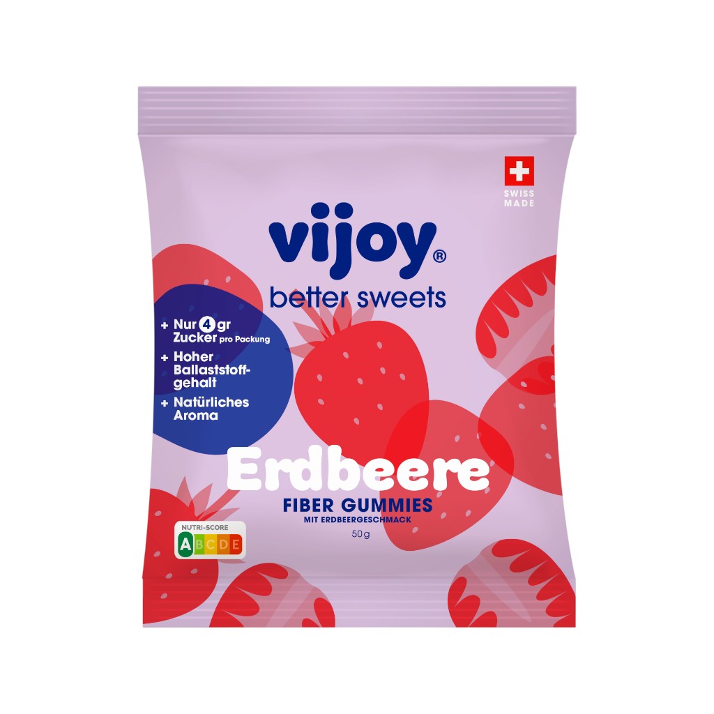 vijoy Fiber Gummies Erdbeere, 50g