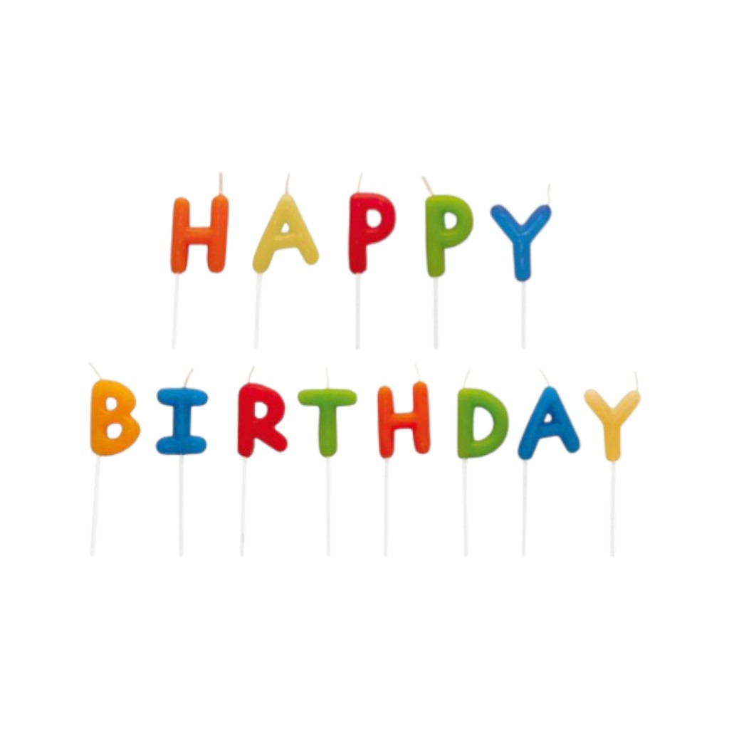 Happy Birthday Kerzen Bunt