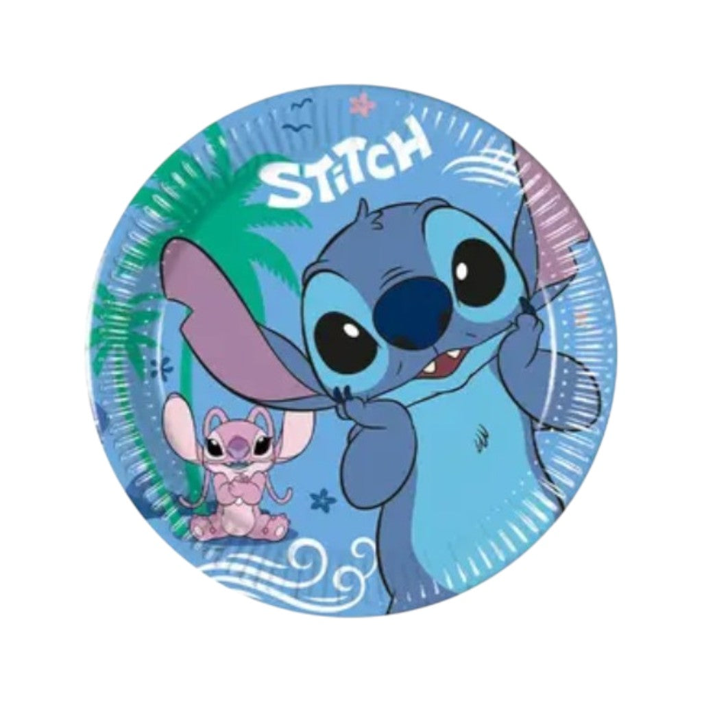 Einwegteller Stitch & Angel 20cm, 8 Stück