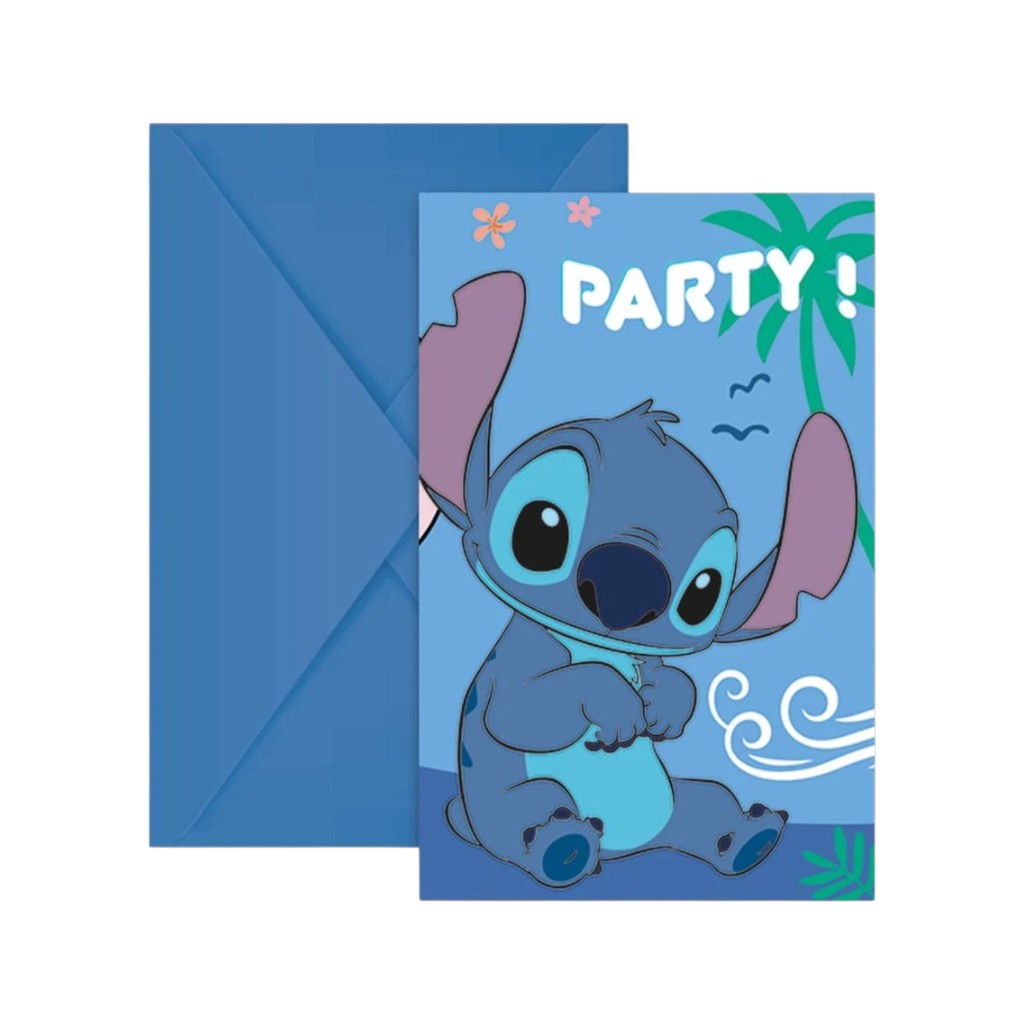 Stitch & Angel Einladungen und Umschläge, 6 Stück