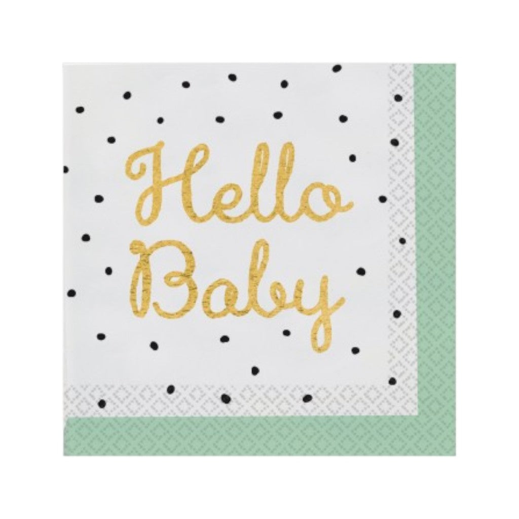 Servietten Hello Baby 33 x 33cm, 16 Stück
