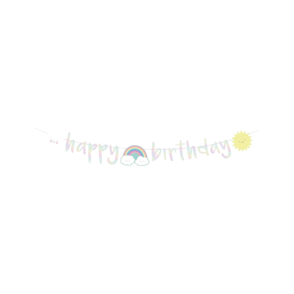 Regenbogen & Wolke Happy Birthday Banner, 1 Stück
