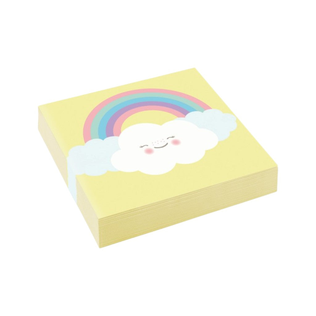 Servietten Regenbogen & Wolke 25 x 25cm, 20 Stück