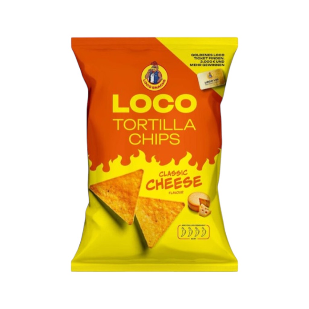 Loco Tortilla Chips Classic Cheese Flavour, 100g