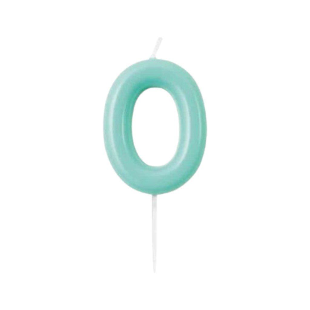 Kerze Zahlen Türkis, 10.5cm