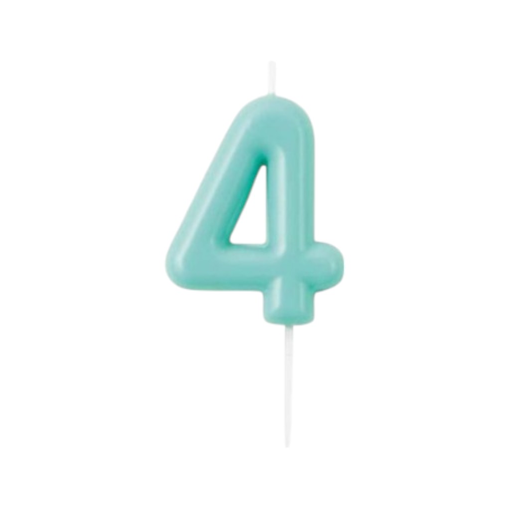 Kerze Zahlen Türkis, 10.5cm