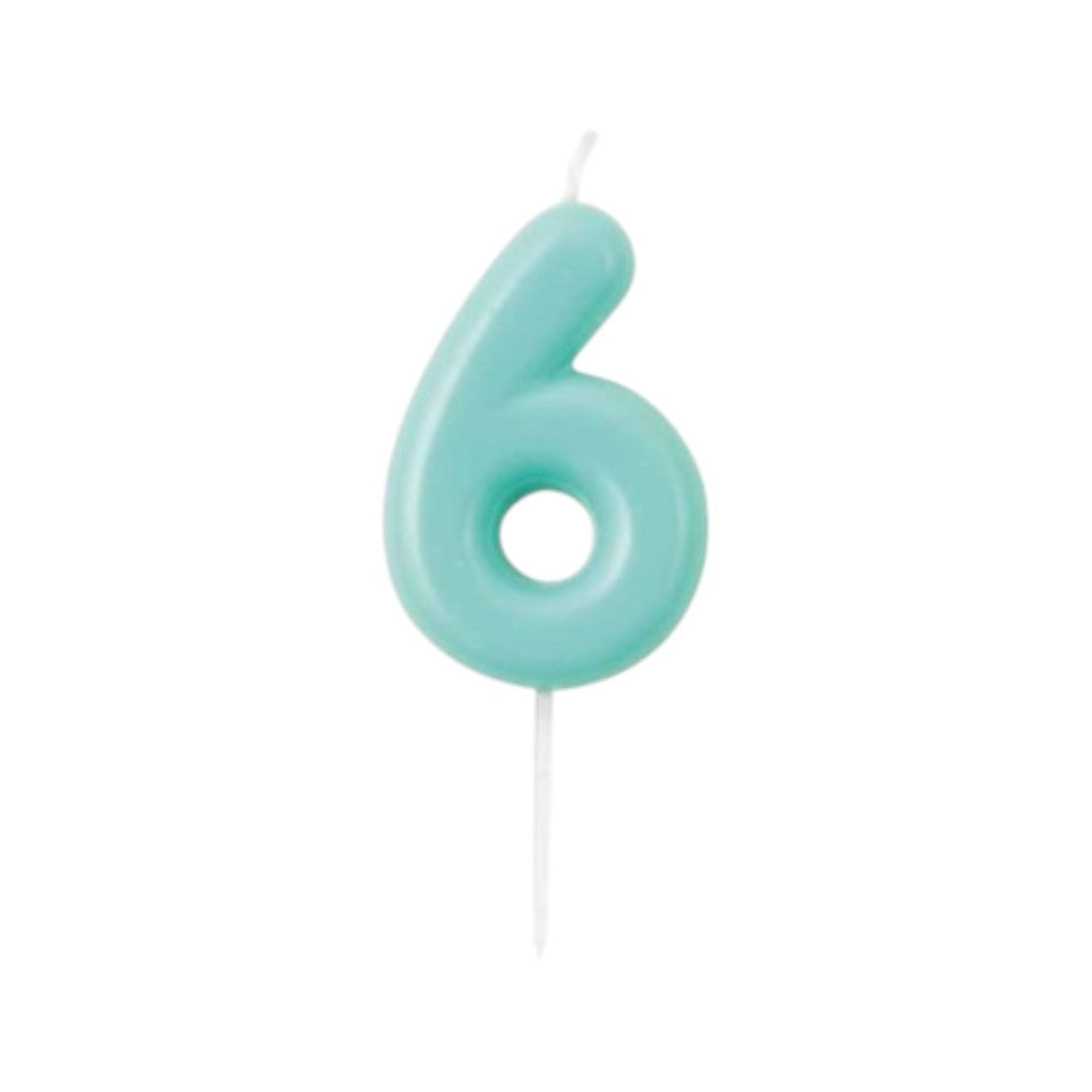 Kerze Zahlen Türkis, 10.5cm
