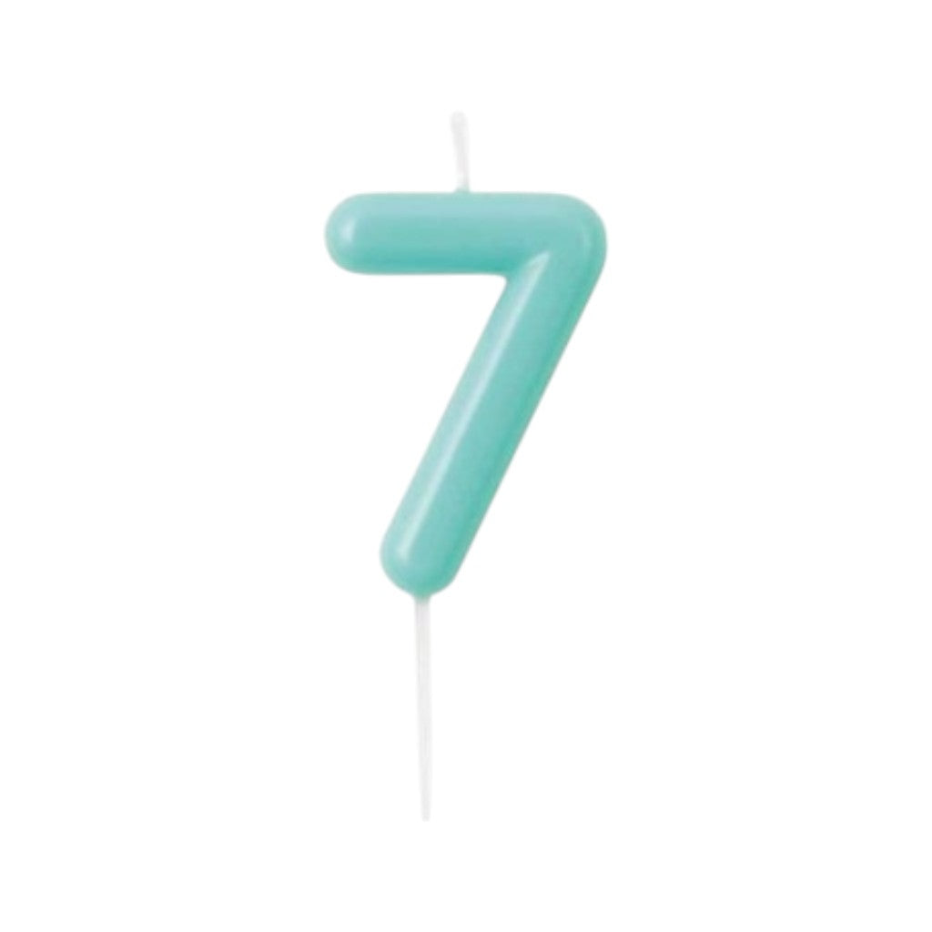Kerze Zahlen Türkis, 10.5cm