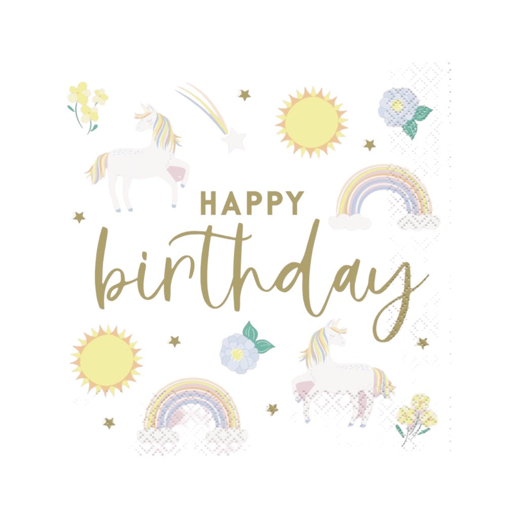 Servietten Dainty Unicorn 33 x 33cm, 16 Stück