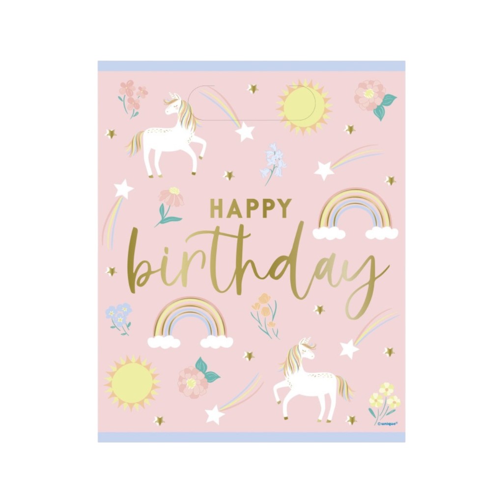 Partytüten Dainty Unicorn Happy Birthday, 8 Stück