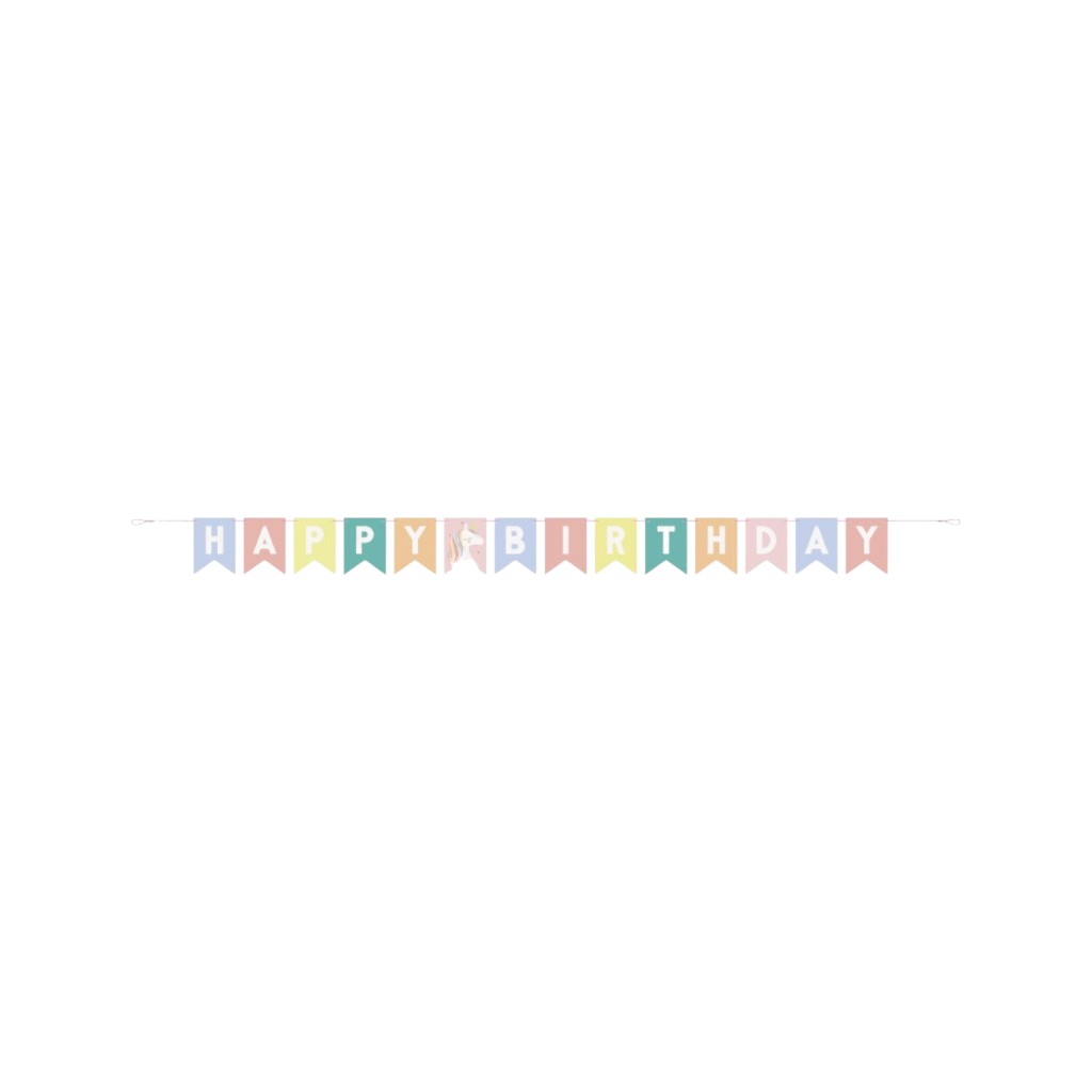 Dainty Unicorn Happy Birthday Banner, 1 Stück