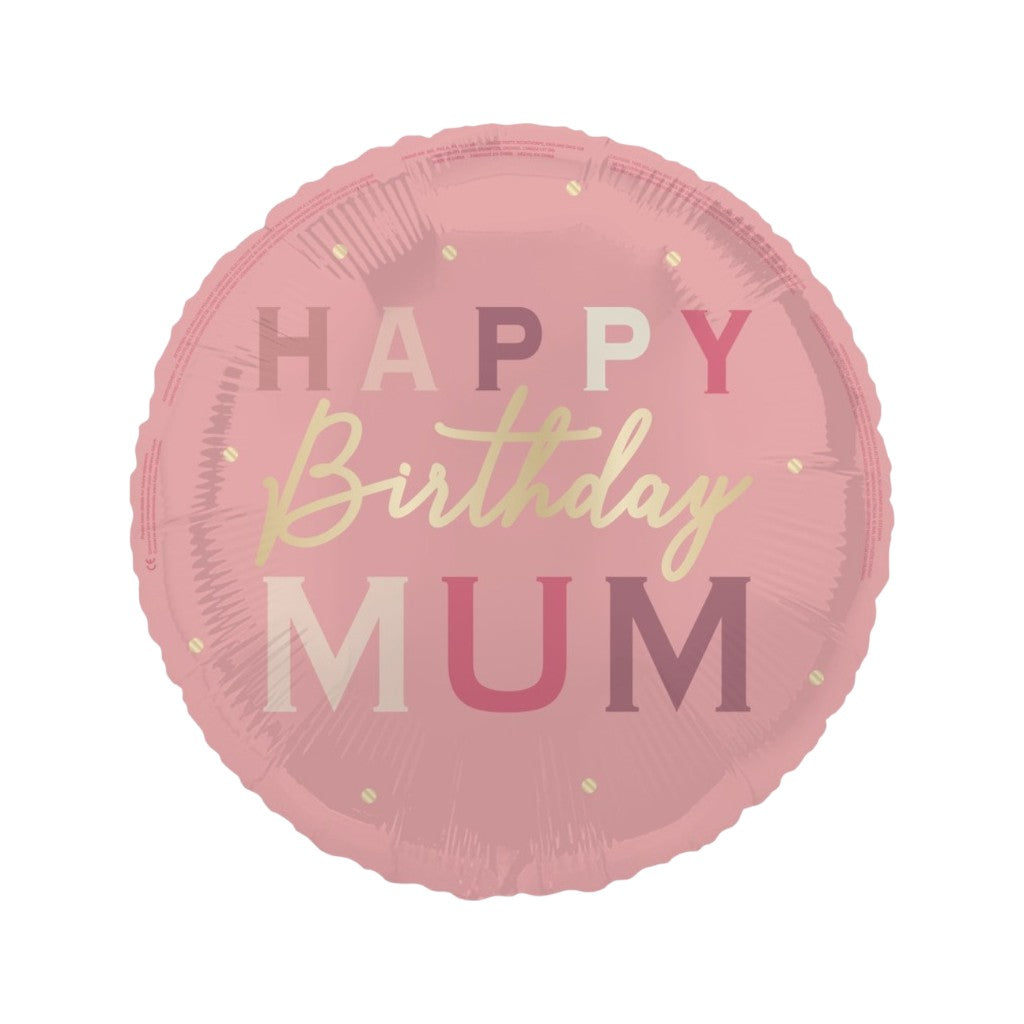 Happy Birthday Mum Folienballon, 45cm