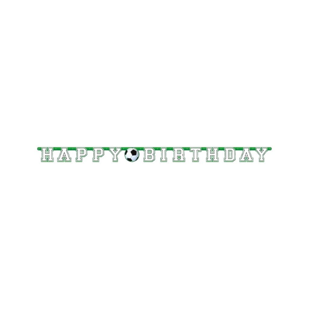 Happy Birthday Fussball 3D Banner, 1 Stück