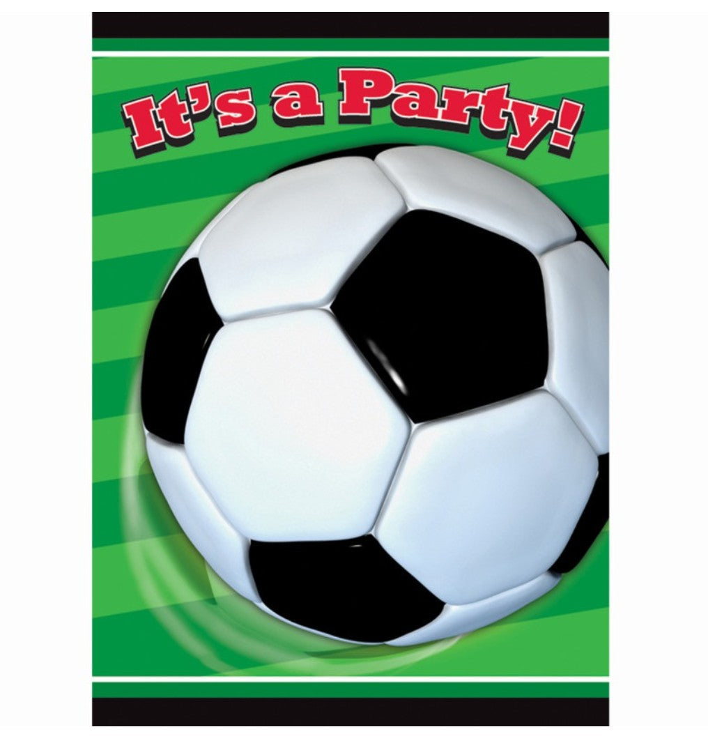 Fussball 3D Einladungskarten, 8 Stück
