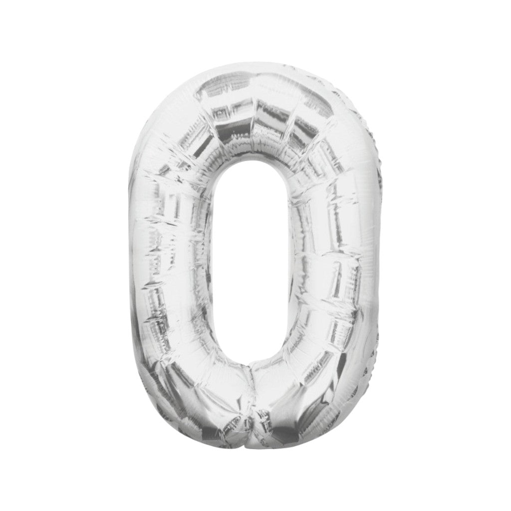Ballon Zahlen Silber, 86 cm | 0