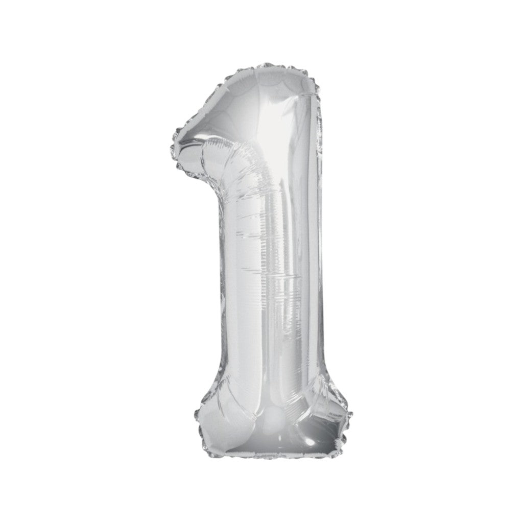 Ballon Zahlen Silber, 86 cm | 1