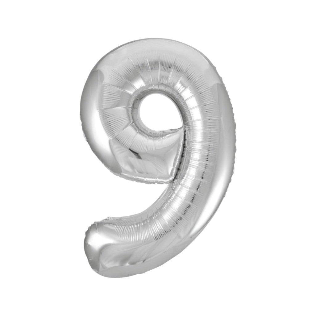 Ballon Zahlen Silber, 86 cm | 9